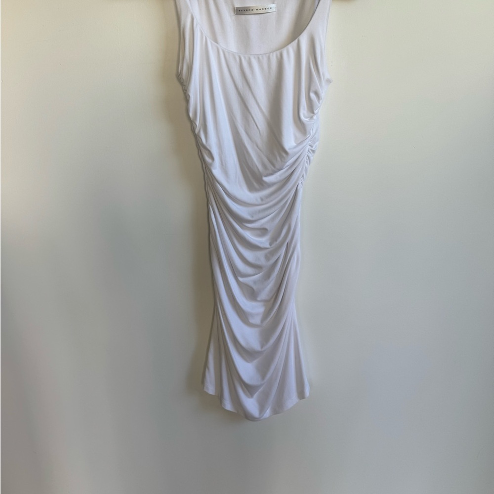 Susana Monaco White Draped Mini Dress